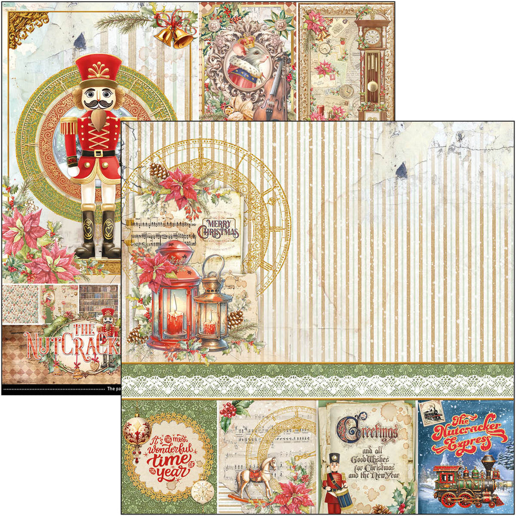 colorful festive nutcracker scenes scrapbook paper from Ciao Bella