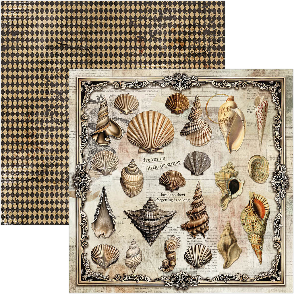 Cabinet of Curiosities 12x12 Scrapbook pad, 12 double sided papers. Insect and vintage theme.