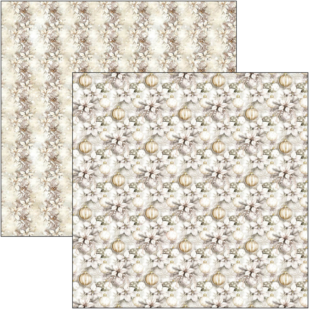 Two textured paper sheets with floral and beaded patterns on a white background.