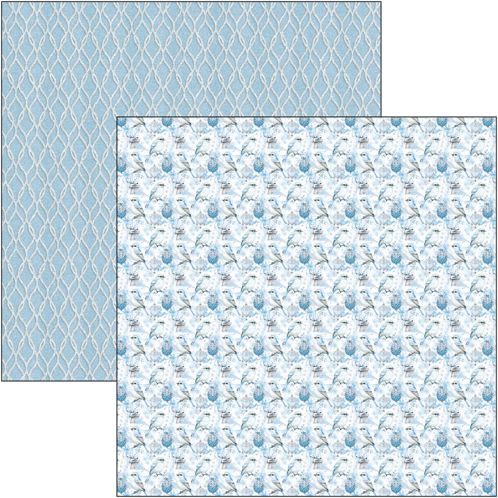 icy blue floral winter designs scrapbook paper from Ciao Bella