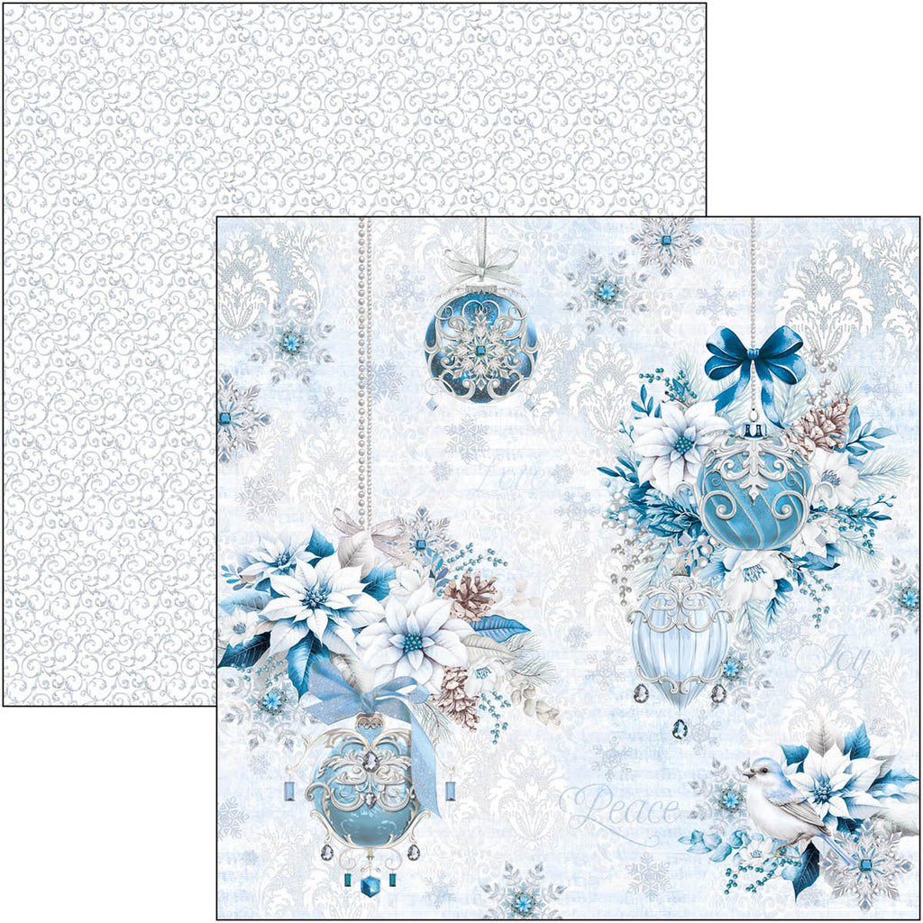 icy blue floral winter designs scrapbook paper from Ciao Bella