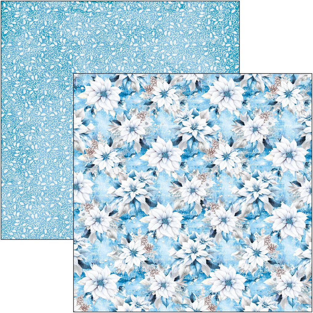 icy blue floral winter designs scrapbook paper from Ciao Bella