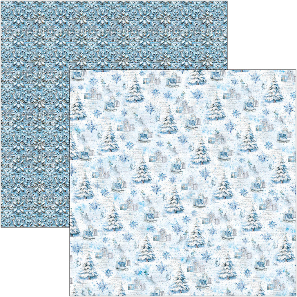 icy blue floral winter designs scrapbook paper from Ciao Bella