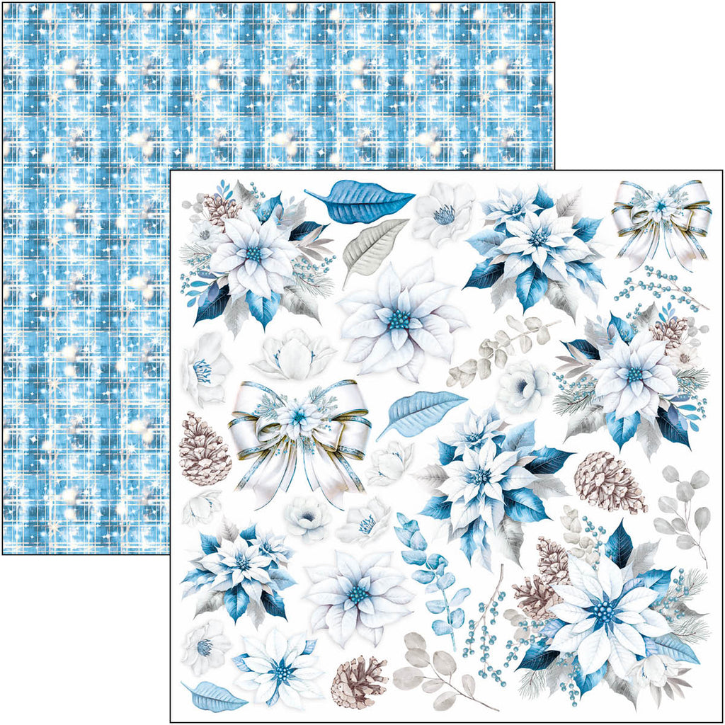 icy blue floral winter designs scrapbook paper from Ciao Bella