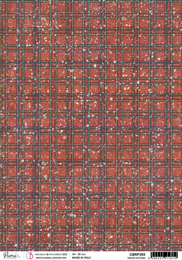 red tartan pattern A4 Rice paper for Decoupage
