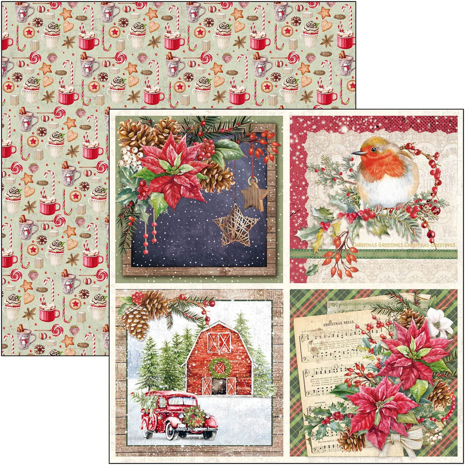 Ciao Bella Christmas Vibes 12x12 Scrapbook Paper Pad for Decoupage