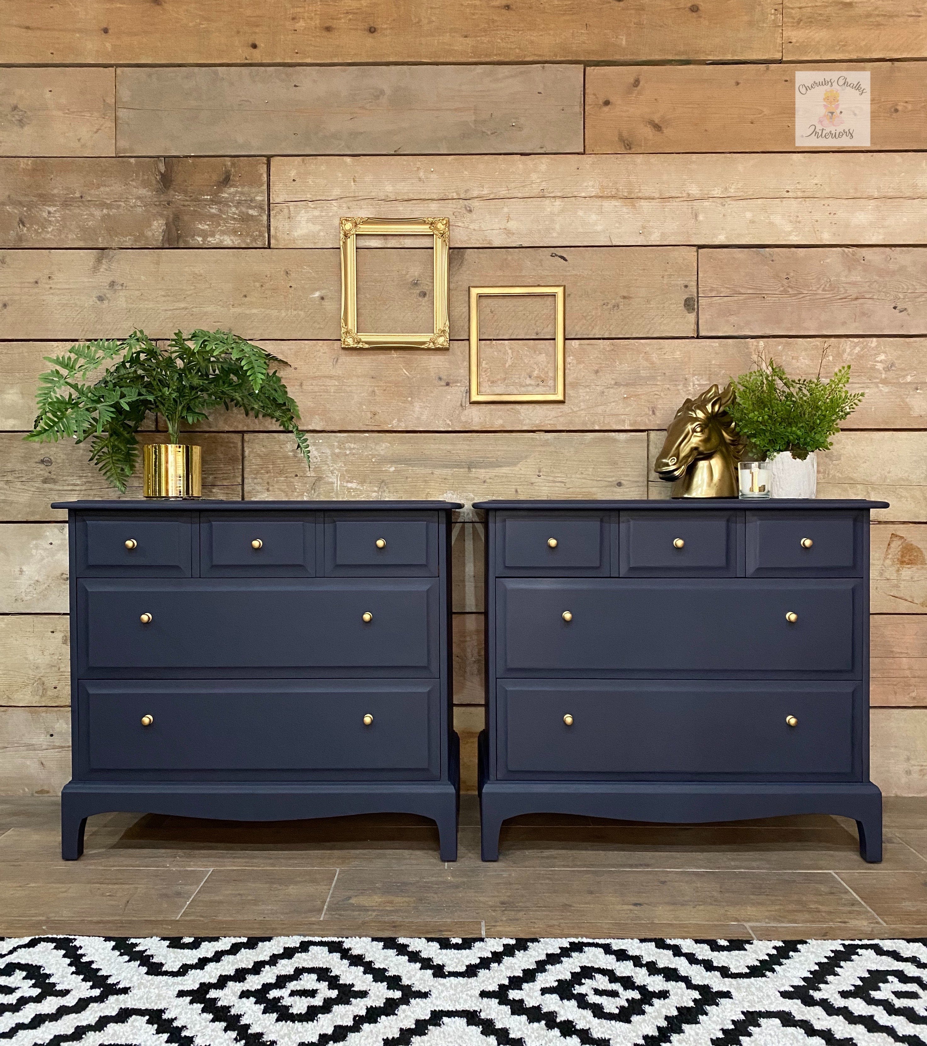 navy blue chalk paint dresser Midnight Blue Fusion Mineral Paint Dresser Makeover
