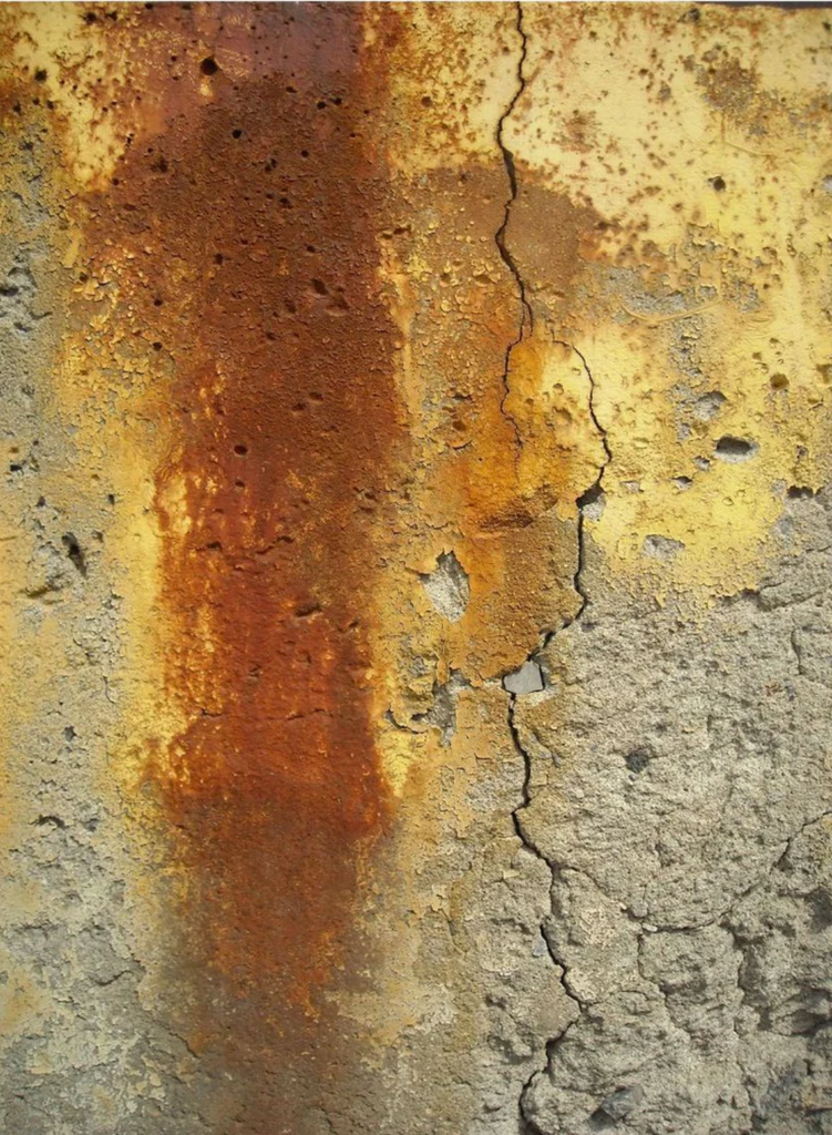 Rust and beige paint on concrete. A4 size Decoupage Paper from Decoupage Central for DIY Crafts and mixed media art.