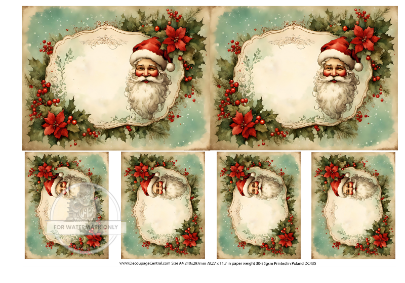 santa name tag Rice Paper from Decoupage Central