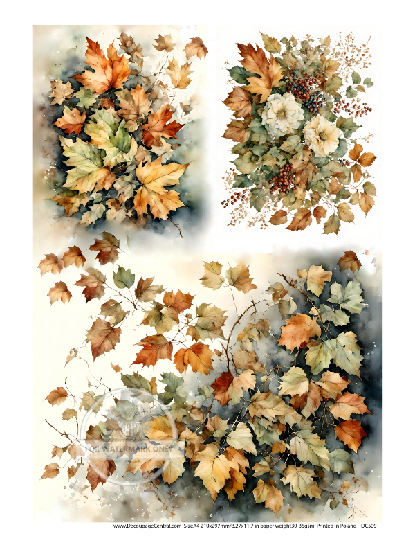 autumn leaves Rice Paper from Decoupage Central