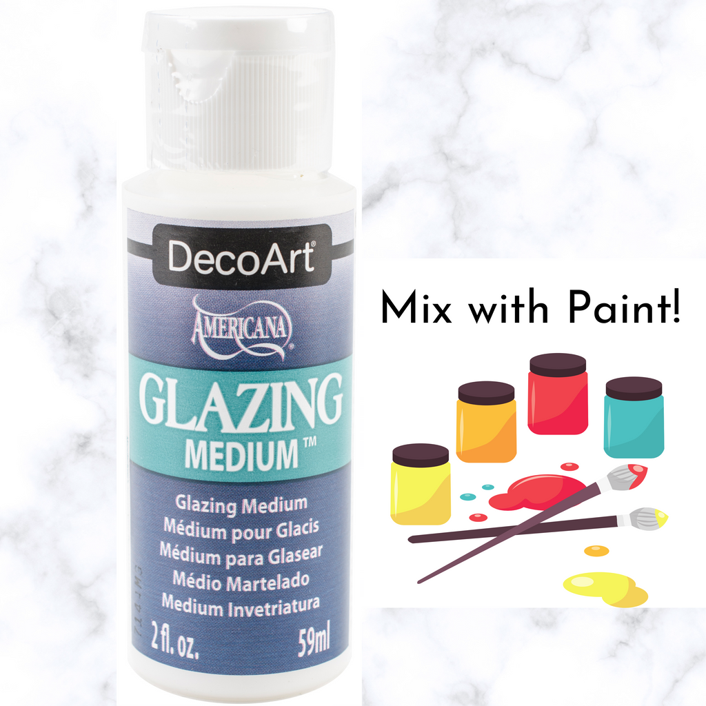 2 oz bottle of Decoart Americana Glazing Medium for a Faux glazed effect on DIY projects.