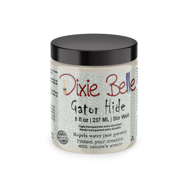 8 ounce jar of Gator Hide top from Dixie Belle Paint