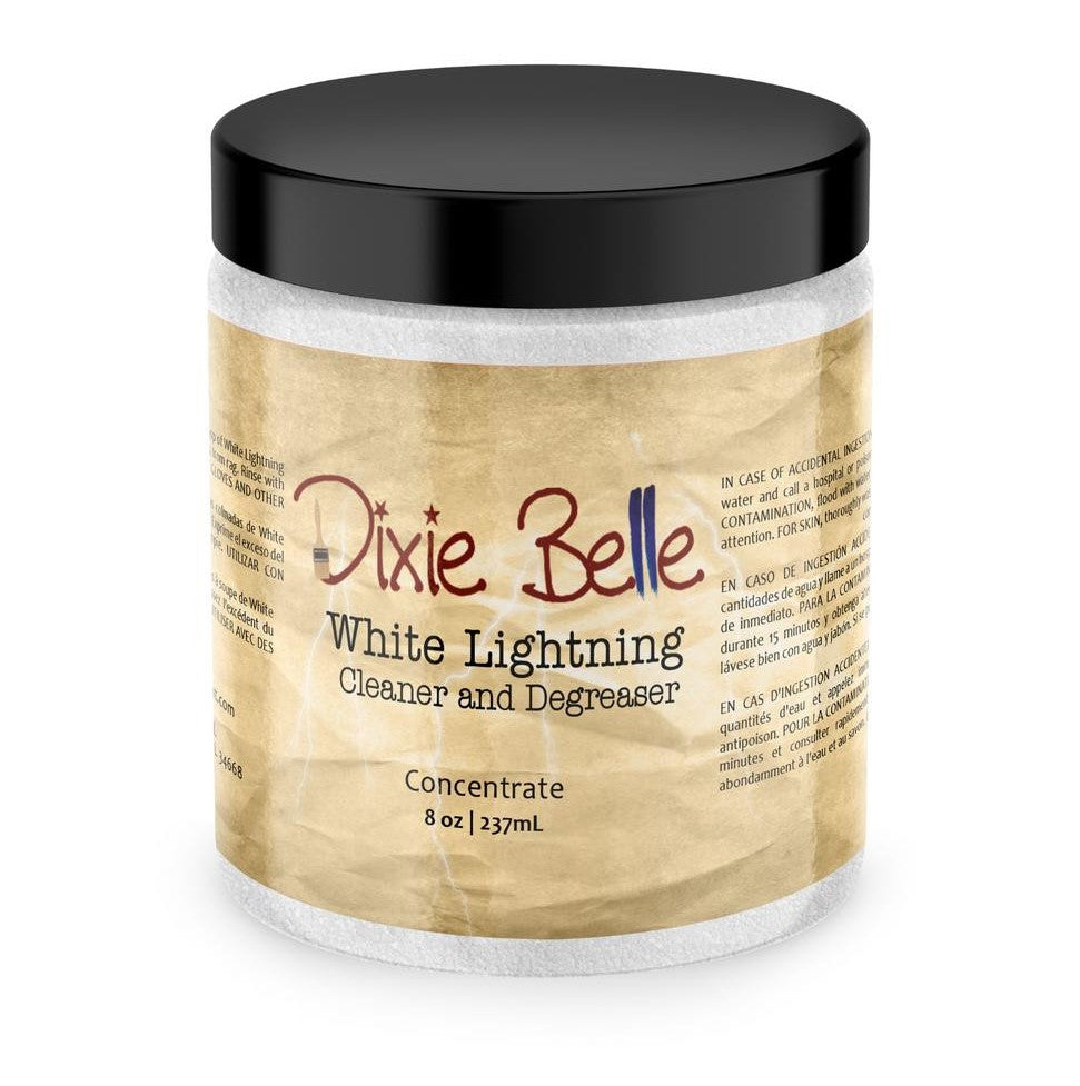 ar of Dixie Belle White Lightning Cleaner for a professional furniture clean and surface prep