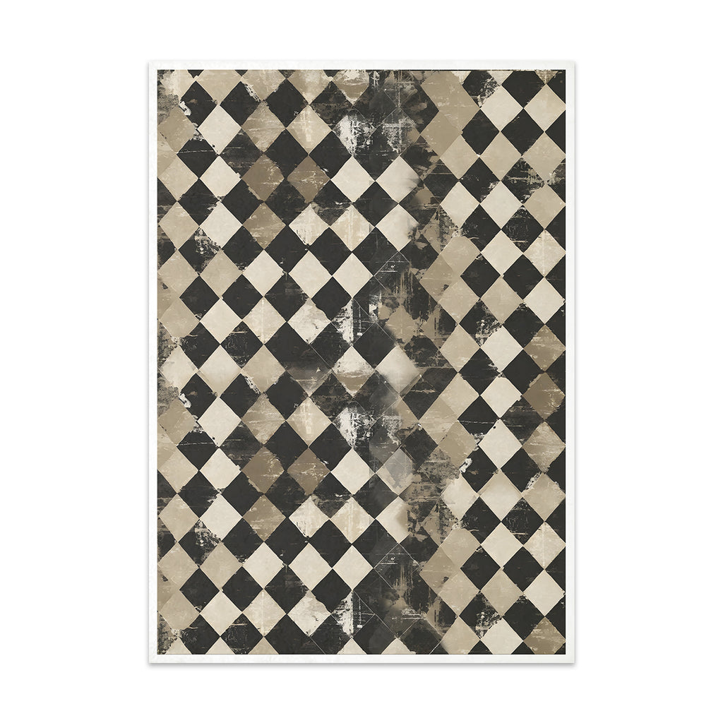Black and white Harlequin patterned decoupage rice paper by ITD Collection