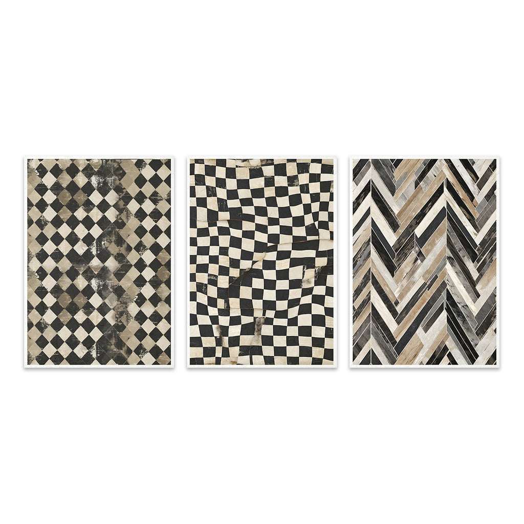 Black and white Harlequin patterned decoupage rice paper by ITD Collection