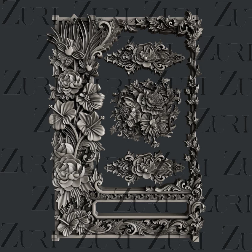 Floral frame. ZURI silicone Molds, the pinnacle of artistry & innovation, globally recognized for their intricate designs & crafted with food-grade silicone