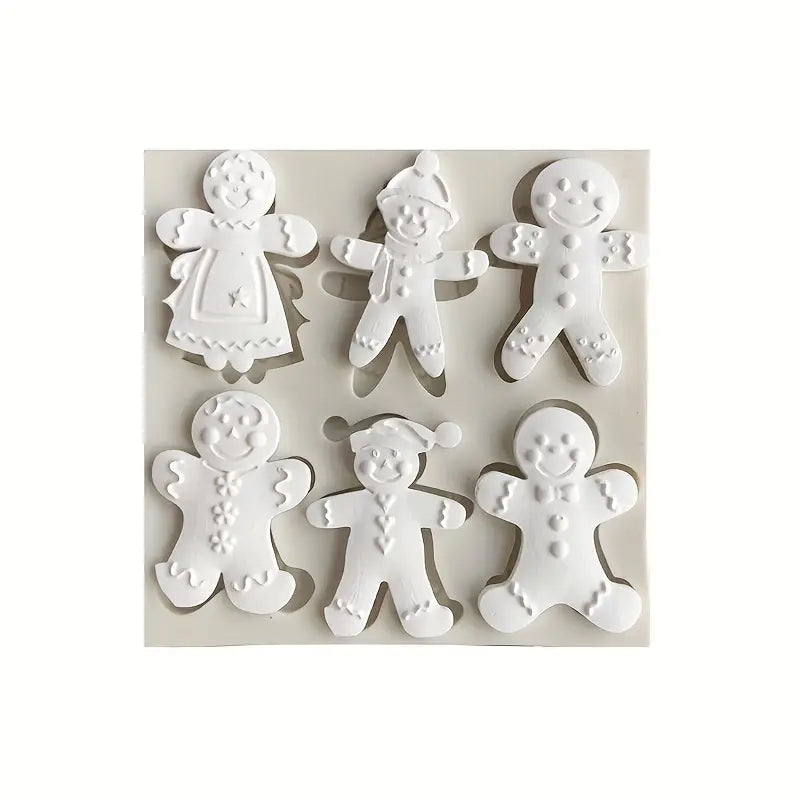 Gingerbread figures silicone mold for Christmas