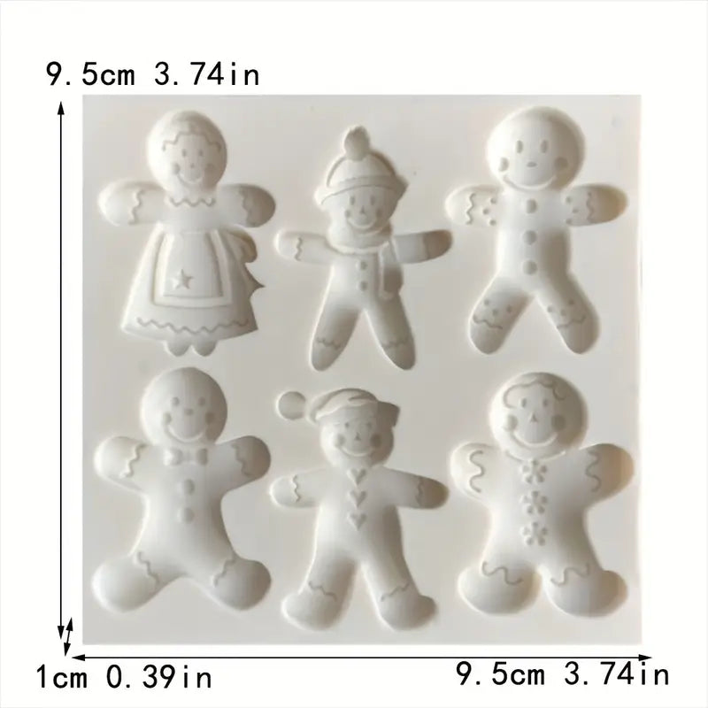 Gingerbread figures silicone mold for Christmas