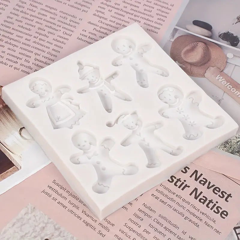 Gingerbread figures silicone mold for Christmas
