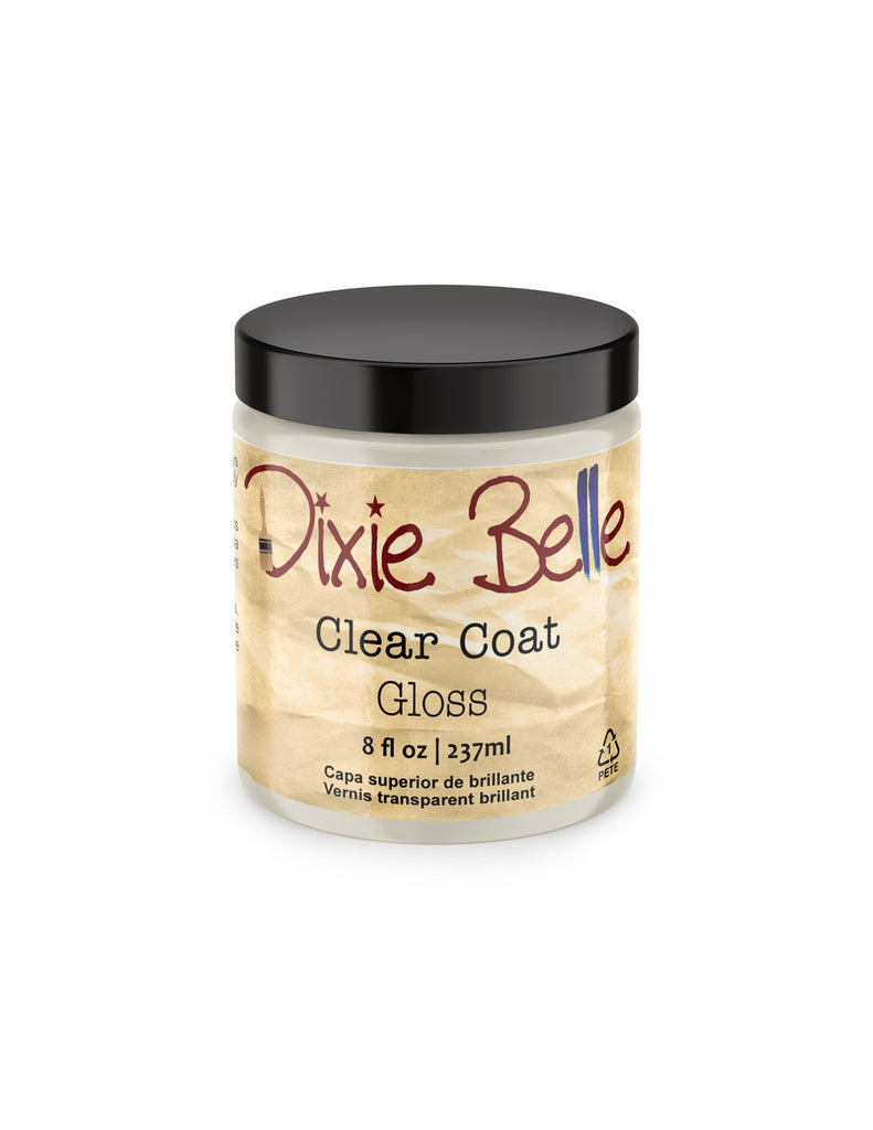 Clear Coat Gloss finish in 8 ounce jar by Dixie Belle