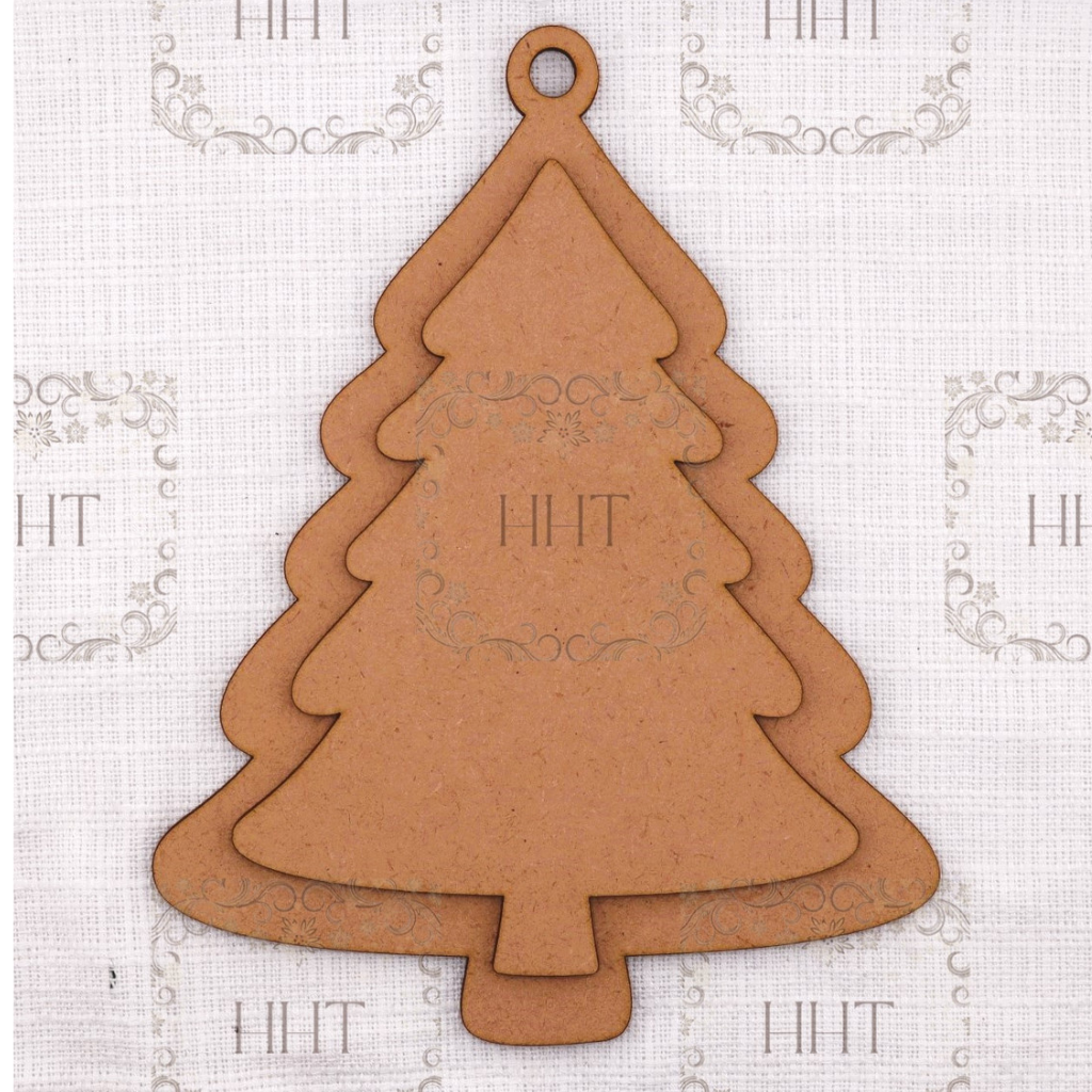 Handcrafted Holiday Traditions Christmas Tree MDF Base brown wood shape.