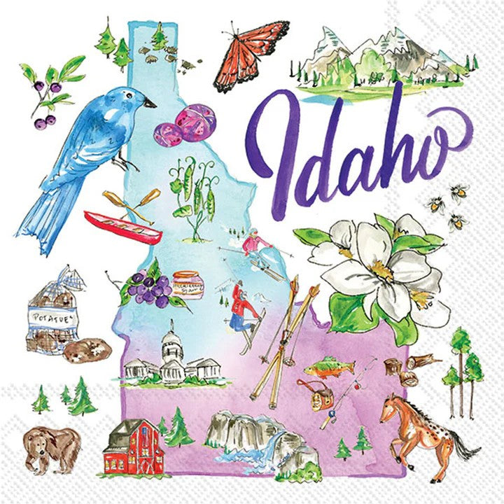 Idaho State cocktail napkin for decoupage
