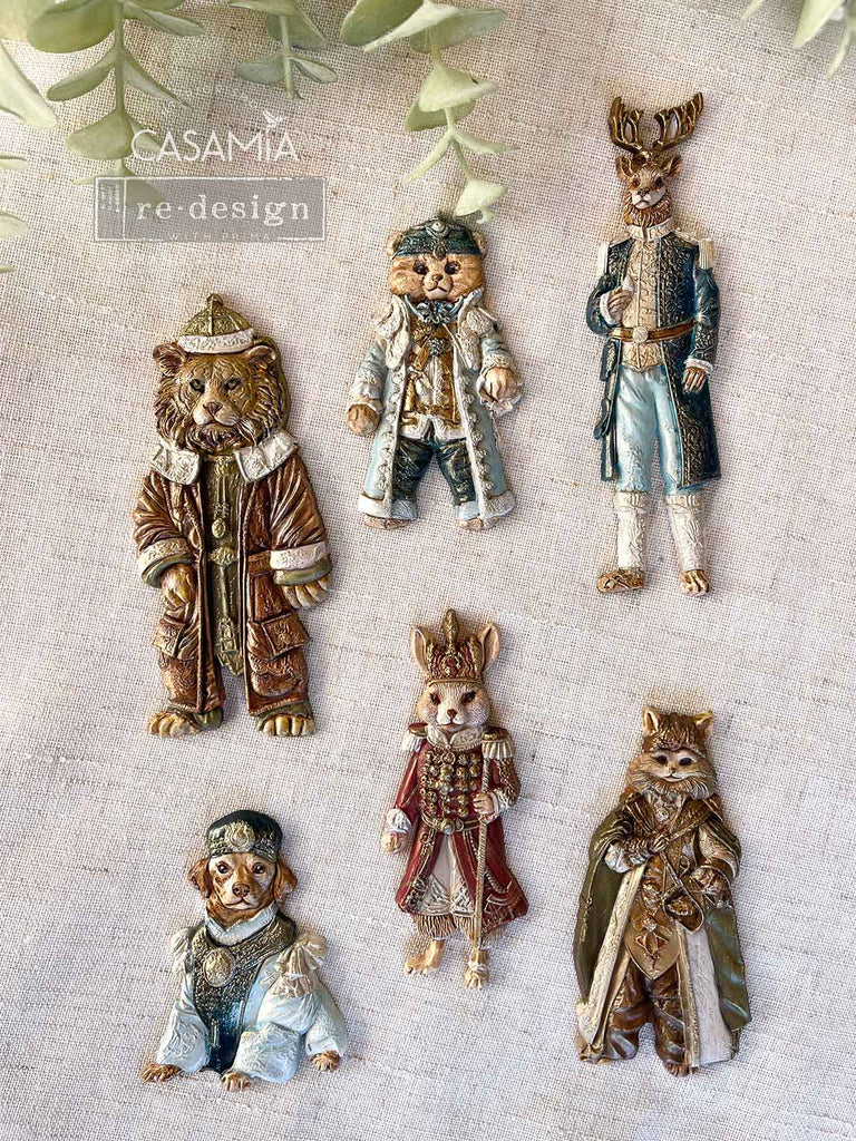 Redesign with Prima Jolly Jumper mold with 6 figures; tiger deer dog rabbit cat bear festively dressed