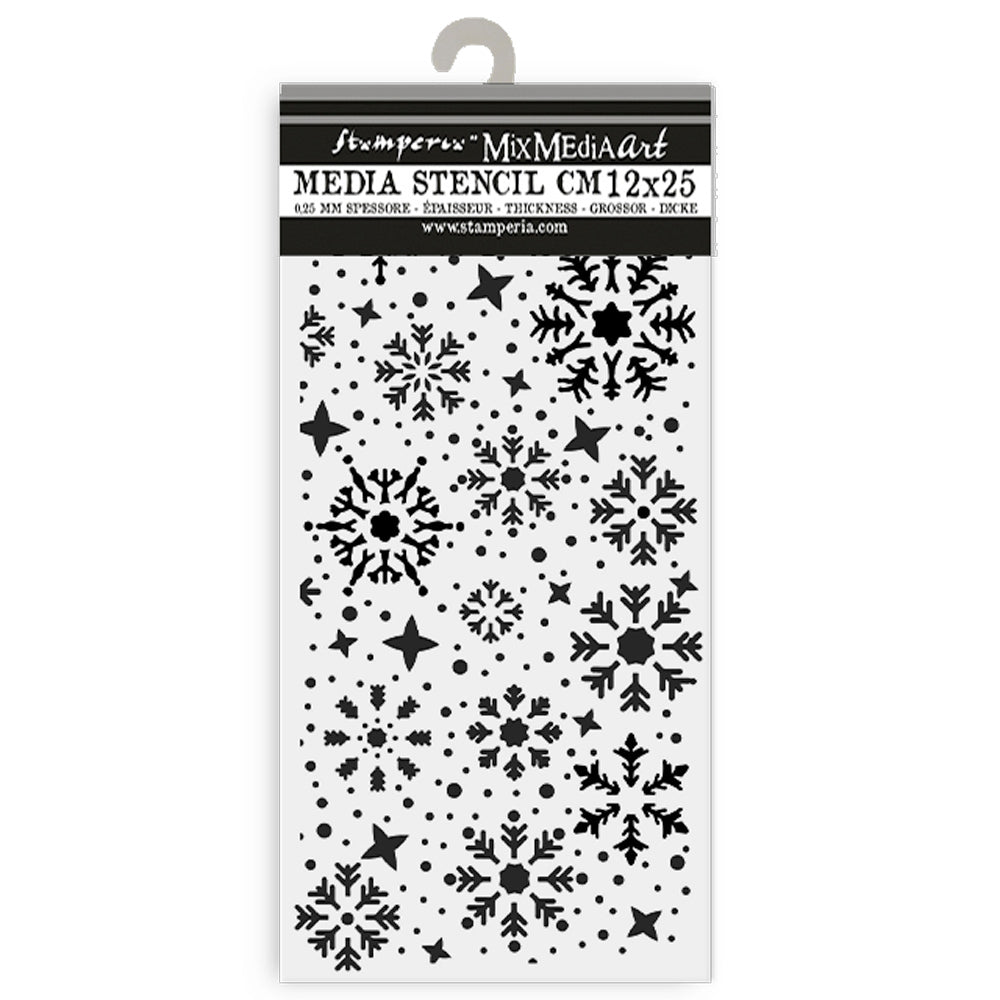 Gear Up For Christmas Snowflakes by Stamperia. 5x10 Stencil for crafting.