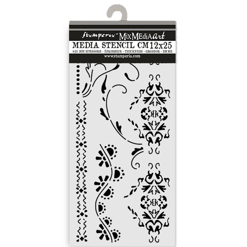 Old Lace Borders by Stamperia. 5x10 Stencil for crafting.