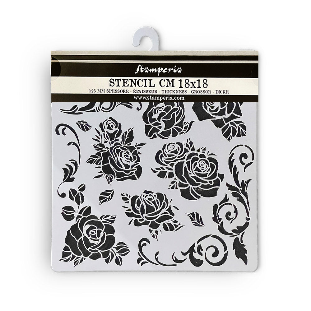 Rose and corner embellishes Stamperia thick stencil 