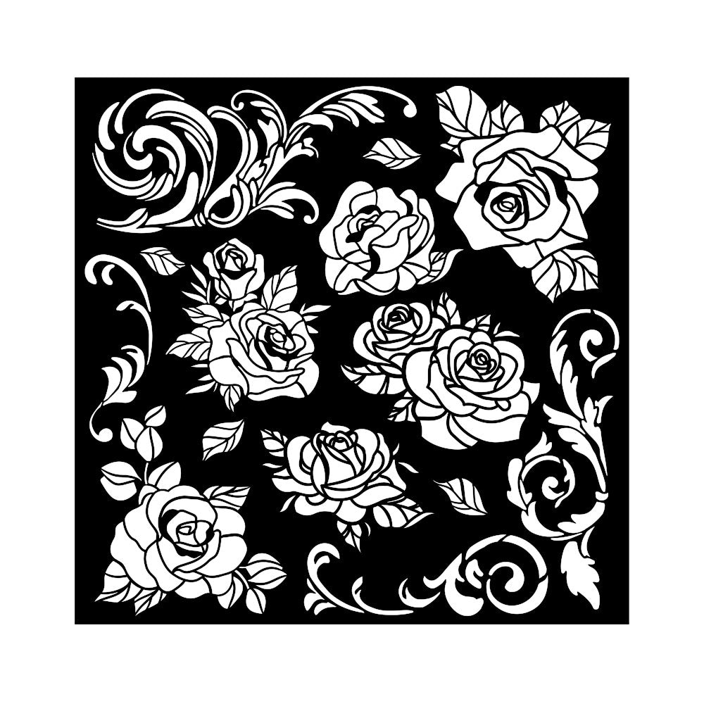 Rose and corner embellishes Stamperia thick stencil 