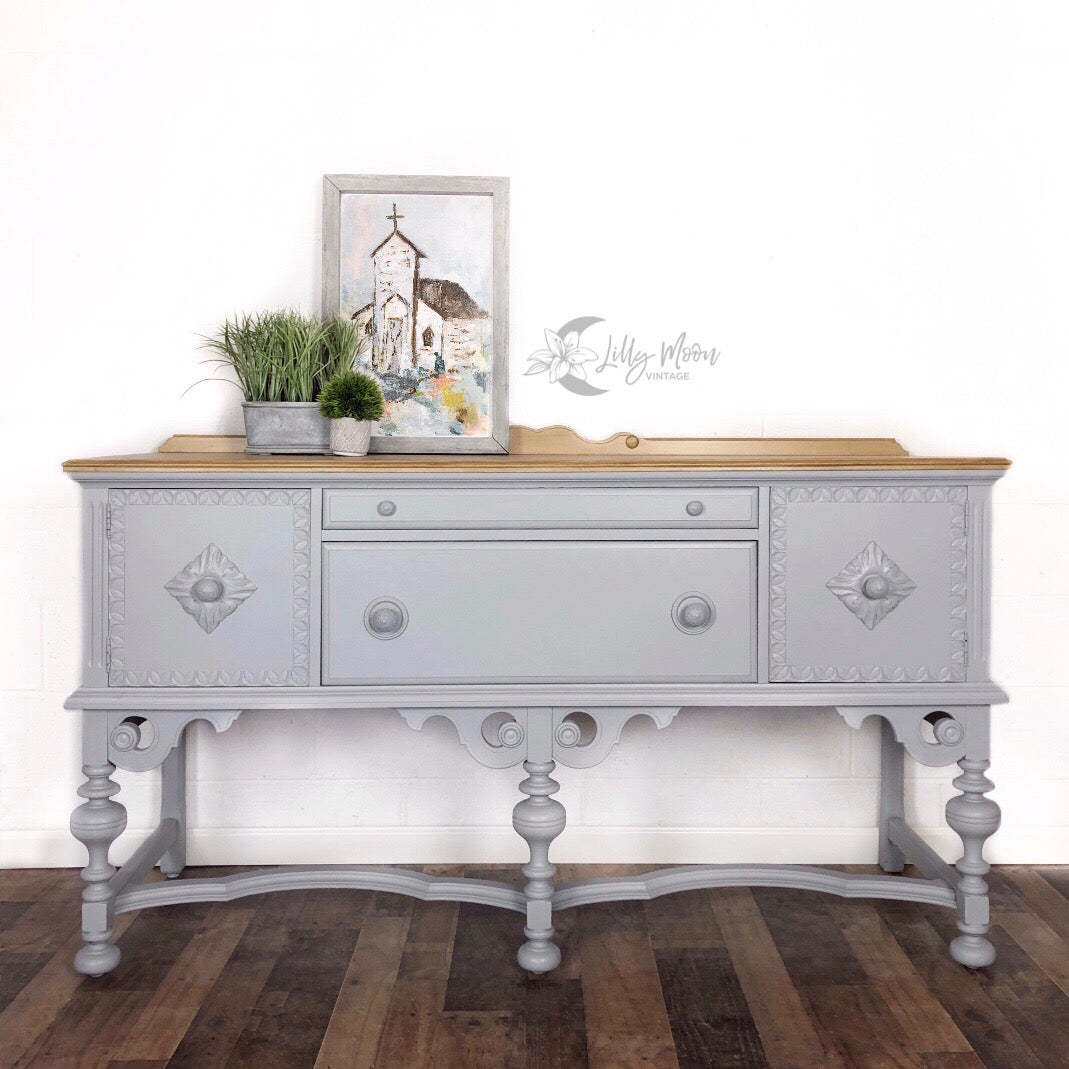 Slate Gray and Black Pepper Chalk Style Paint Buffet