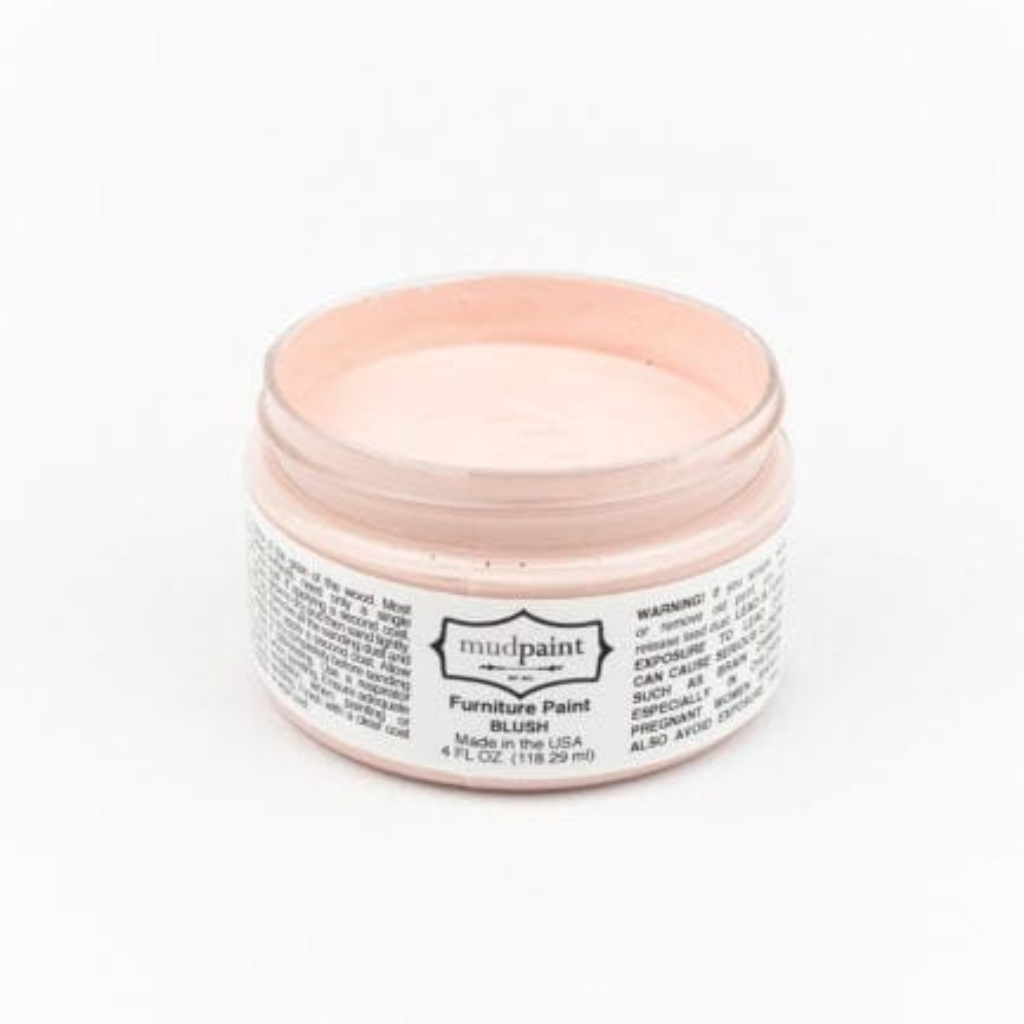 Pink Blush Clay paint by Mudpaint. Colored paint in 4 oz jar