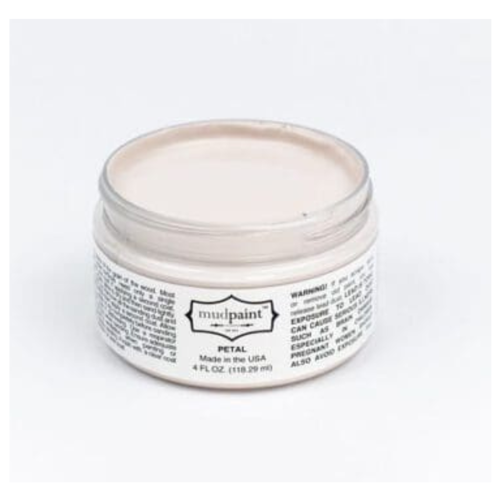Pale pink Petal Clay paint by Mudpaint. Colored paint in 4 oz jar