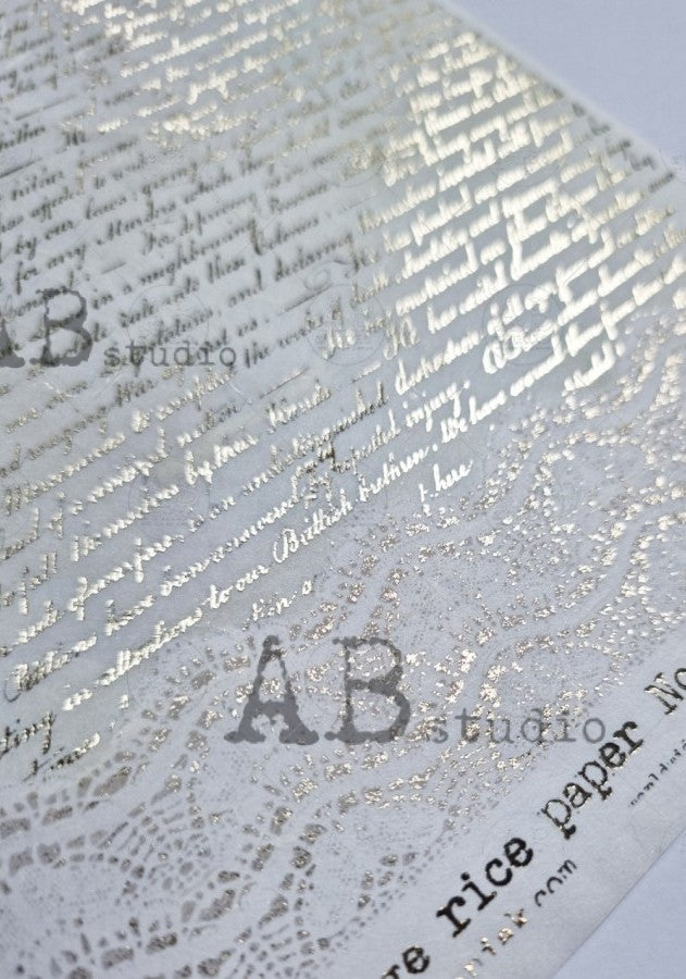 gilded script with lace AB Studio Rice Papers