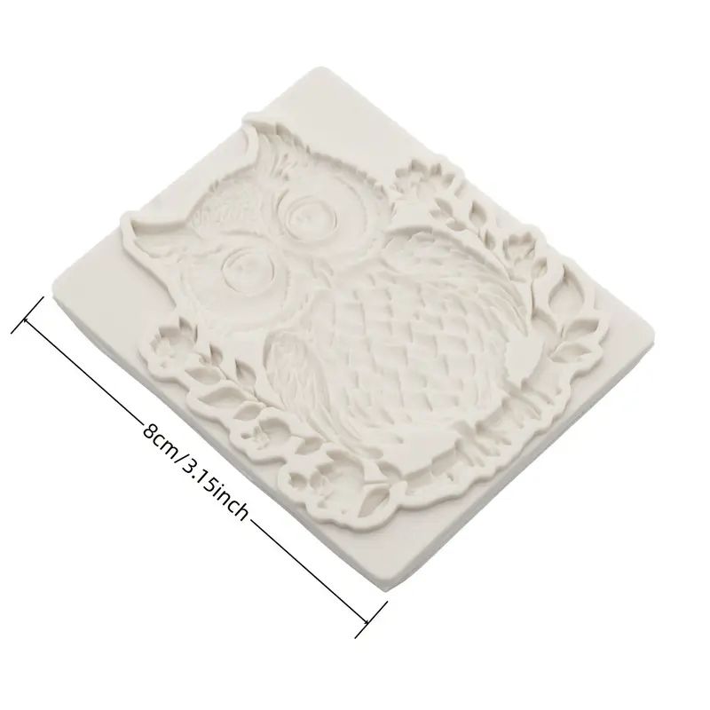 Silicone Craft Accent Mold. Owl sitting on flowering branch