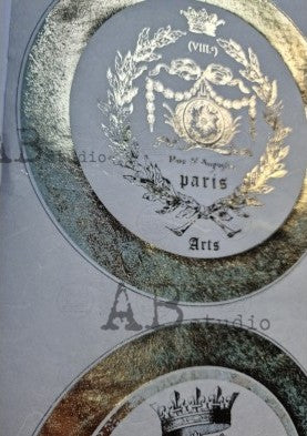 gilded Parisian emblems AB Studio Rice Papers
