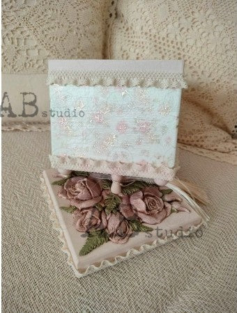 gilded pink roses with leaves Studio Rice Papers
