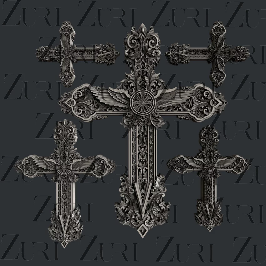 5 Ornate crosses. ZURI silicone Molds, the pinnacle of artistry & innovation, globally recognized for their intricate designs & crafted with food-grade silicone