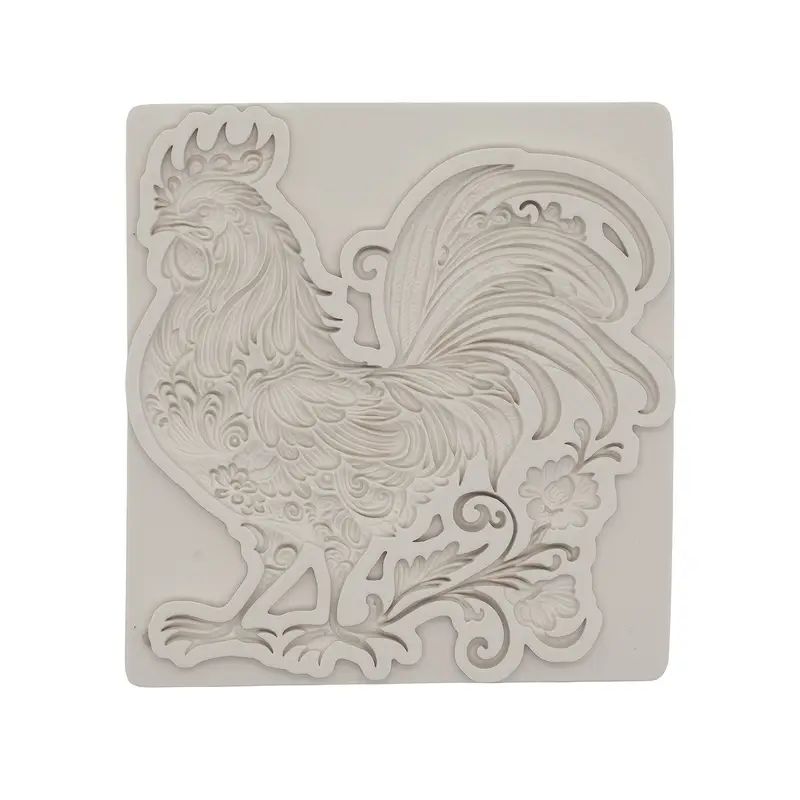 Silicone Craft Accent Mold. Ornate rooster