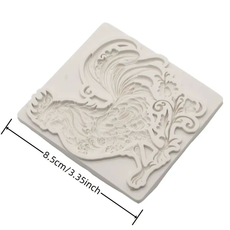 Silicone Craft Accent Mold. Ornate rooster