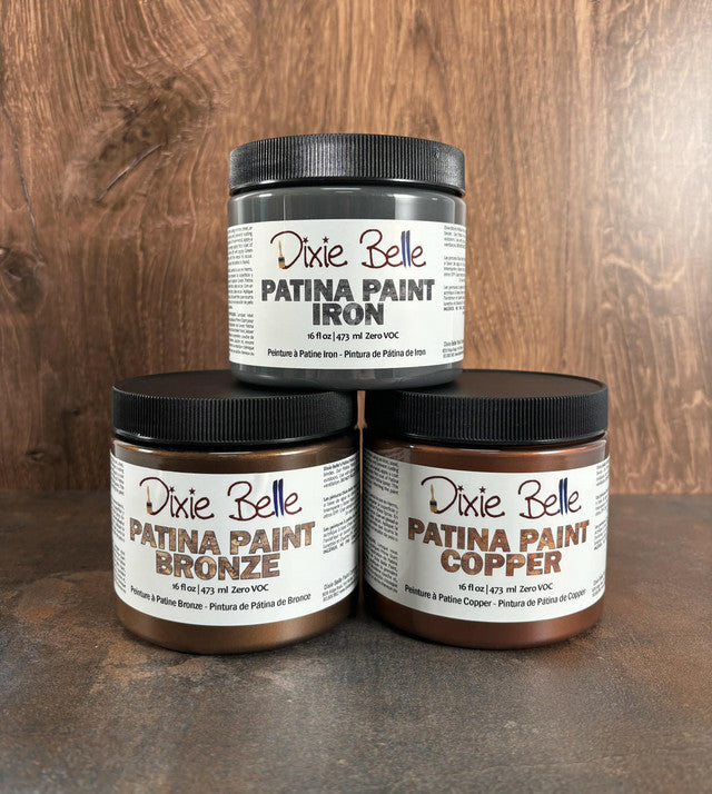 Patina Paint Bronze, Copper or Iron in 16 ounce jars by Dixie Belle