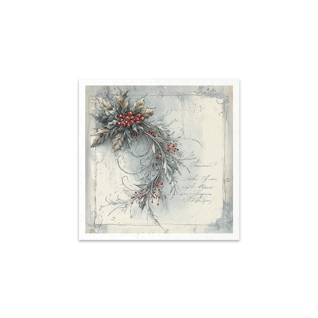 6 images of wreaths with red berries and birds