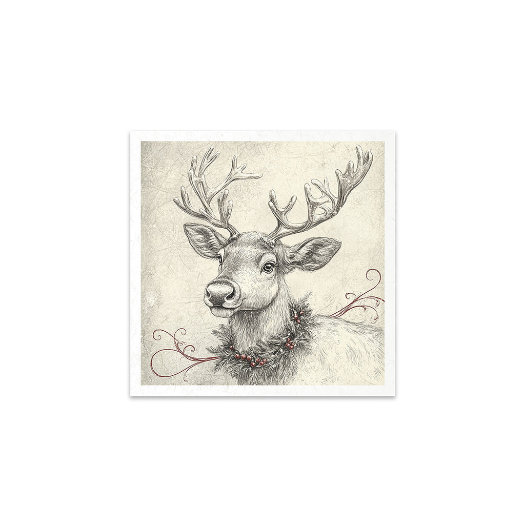 6 images of festive reindeer and polar bears in red scarves