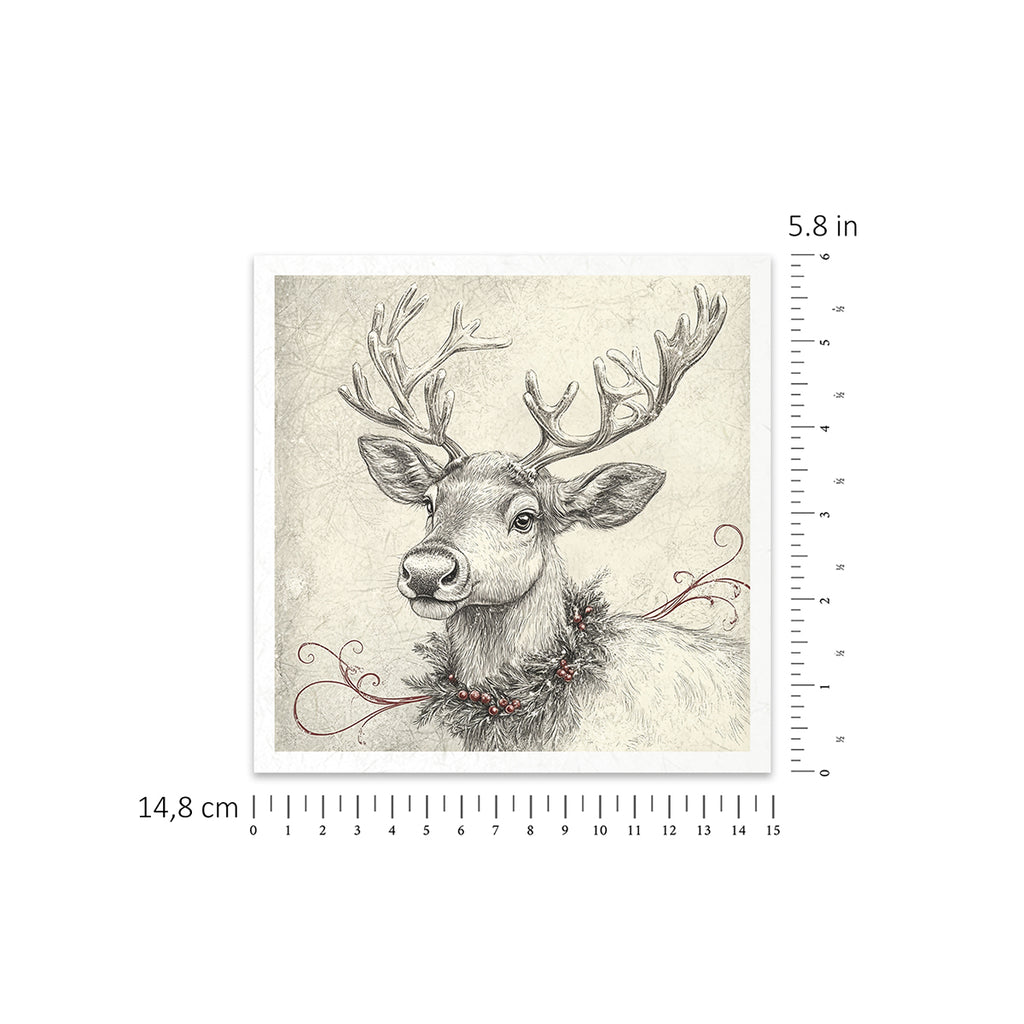6 images of festive reindeer and polar bears in red scarves