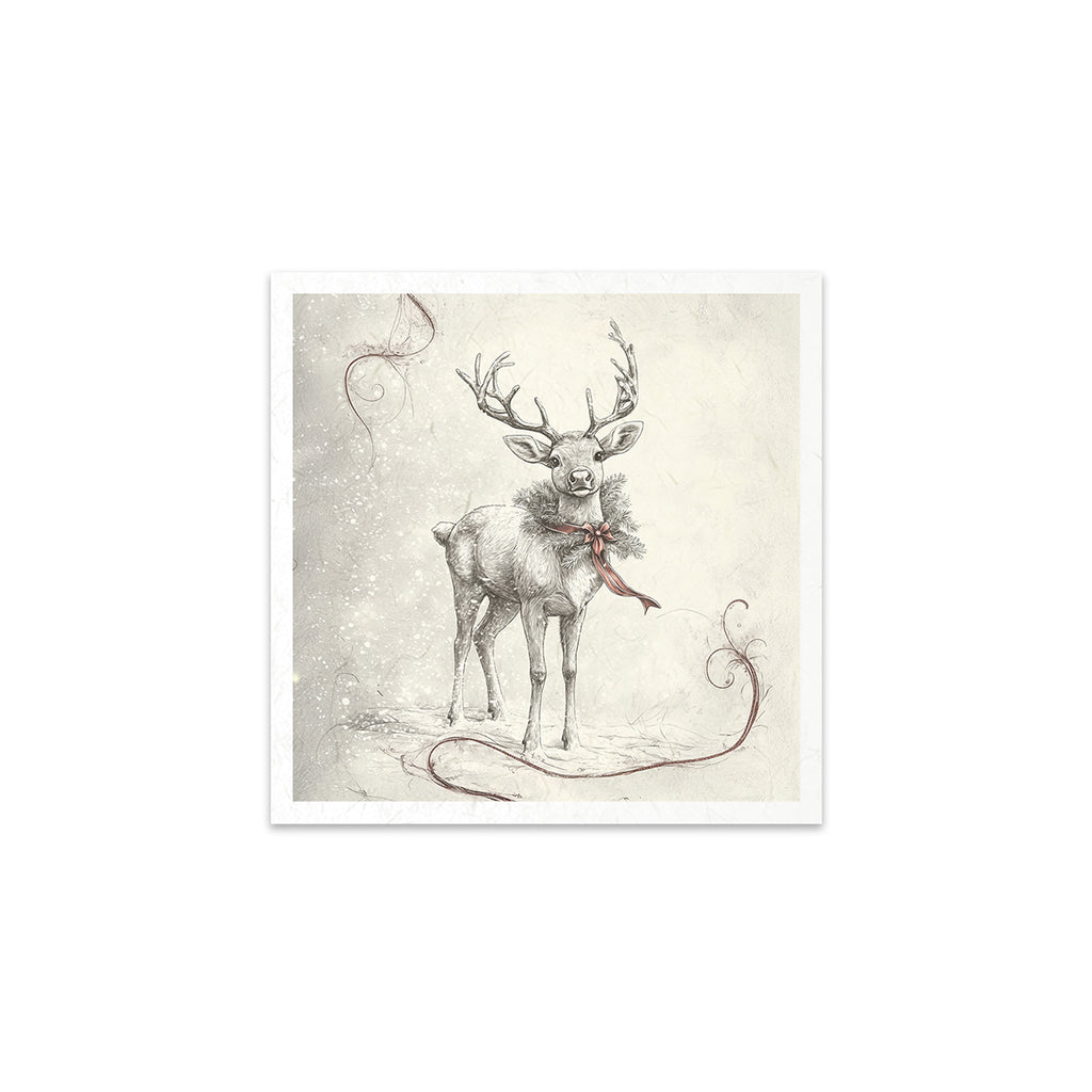 6 images of festive reindeer and polar bears in red scarves