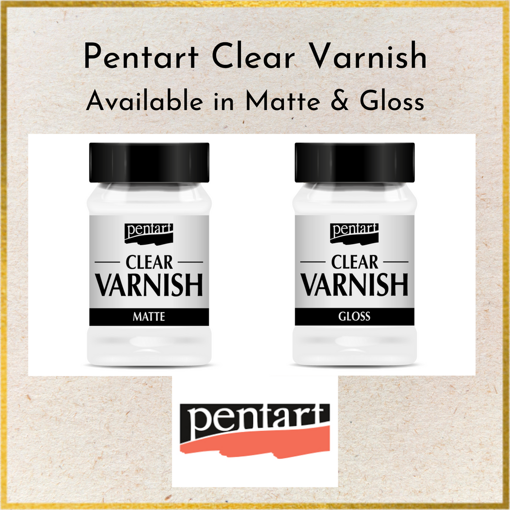 Images of two bottles of pentart clear varnish.