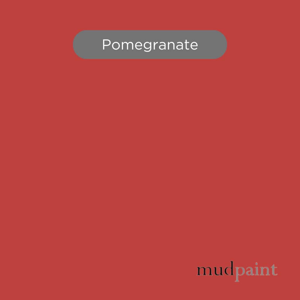 Pomegranate MudPaint. Our clay-based formula ensures a smooth matte finish every time.