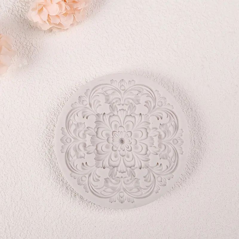 Silicone Craft Accent Mold. Floral medallion