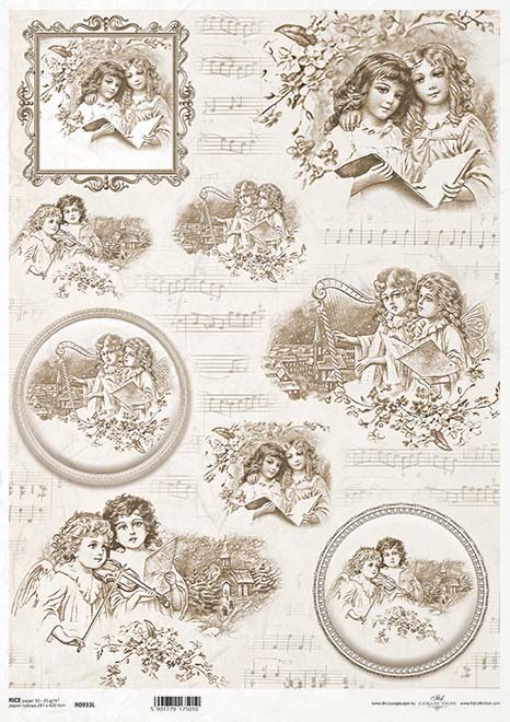 vintitave carolers on music  ITD Collection Rice Paper